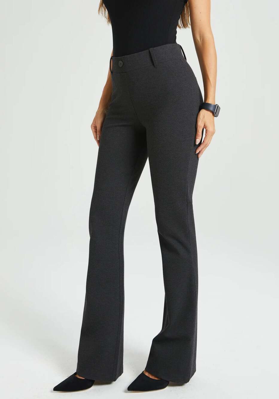 New Betabrand Charcoal Gray Bootcut Dress Yoga Pants Women's Size 1X